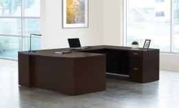 Bow Front U Shape Desk with Drawers - Napa