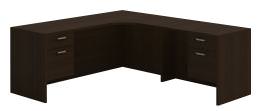 Curved L Shaped Desk - Amber