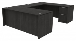 U Shaped Desk with Drawers - HL