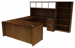 U Shaped Executive Desk with Storage - HL