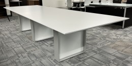 12' White Conference Table