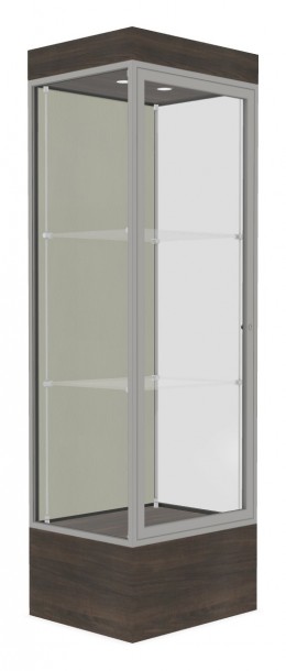 Lighted Display Case with 12" Base - 24" x 76" - Edge