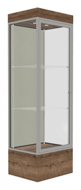 Lighted Display Case with 12" Base - 24" x 76" - Edge