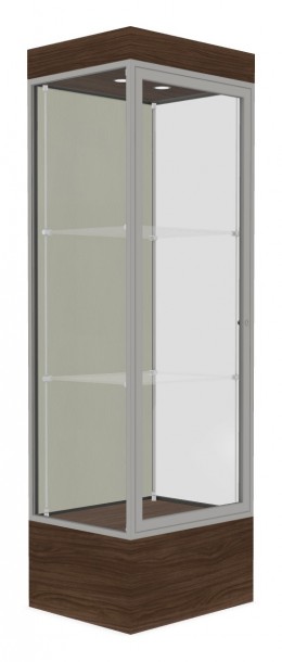 Lighted Display Case with 12" Base - 24" x 76" - Edge