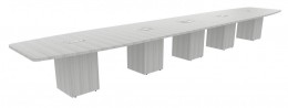 Boat Shaped Conference Table with Cube Base - PL Laminate