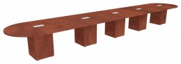 Racetrack Conference Table with Cube Base - PL Laminate