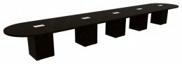 Racetrack Conference Table with Cube Base - PL Laminate