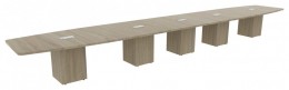 Boat Shaped Conference Table with Cube Base - PL Laminate