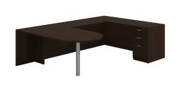 U Shaped Peninsula Desk - Amber