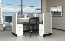 L Shaped Cubicle with Power - Systems