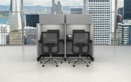 2 Person Call Center Cubicle with Power - Systems