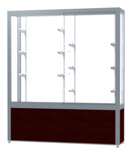 Display Case with Wood Grained Vinyl Base - 60" x 66"