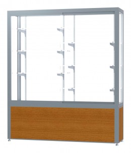 Display Case with Wood Grained Vinyl Base - 60" x 66"