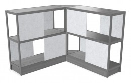 Wood Shelving Unit with Acoustic Panels - 93" x 50" - Control