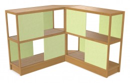 Wood Shelving Unit with Acoustic Panels - 93" x 50" - Control