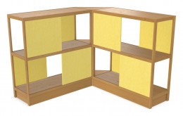 Wood Shelving Unit with Acoustic Panels - 93" x 50" - Control