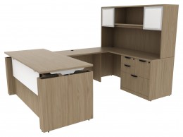 U Shaped Height Adjustable Desk - PL Laminate