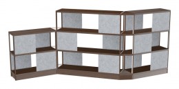 Open Wood Shelving System with Acoustic Panels - 194" x 72"