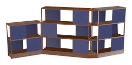 Open Wood Shelving System with Acoustic Panels - 194" x 72"