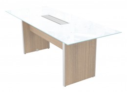 Glass Conference Table with Laminate Base - Potenza