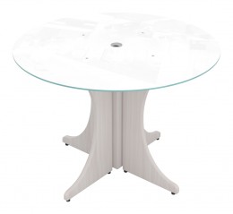 Round Conference Table with Glass Top - Potenza