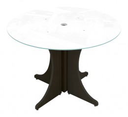 Round Conference Table with Glass Top - Potenza