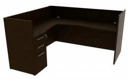 L Shaped Reception Desk with Drawers - Potenza