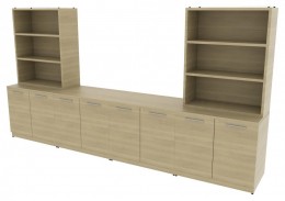 Credenza Wall Unit with Open Shelf Storage - Potenza