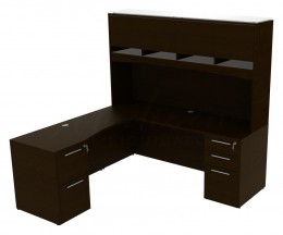 L Shaped Desk with Hutch - Potenza