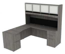 L Shaped Desk with Hutch - Potenza