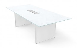 Glass Conference Table with Laminate Base - Potenza