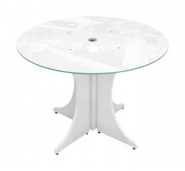 Round Conference Table with Glass Top - Potenza