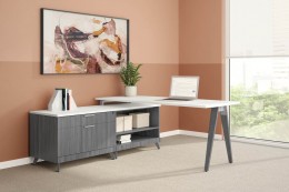 L Shaped Desk with Storage - Elements