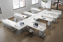 8 Person Height Adjustable Workstation - PL Laminate