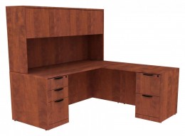 L Shaped Desk with Hutch - PL Laminate