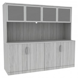 Credenza Cabinet with Hutch - PL Laminate