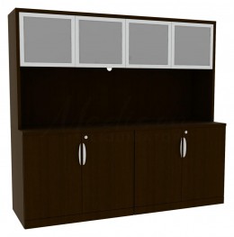 Credenza Cabinet with Hutch - PL Laminate