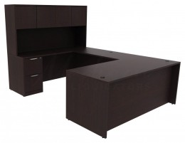 U Shaped Desk with Hutch - PL Laminate