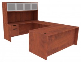 U Shaped Desk with Hutch - PL Laminate