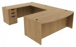 Bow Front U Shaped Desk - PL Laminate