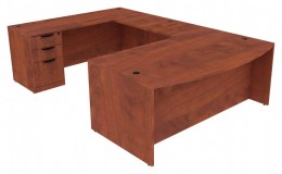 Bow Front U Shaped Desk - PL Laminate