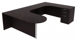 U Shaped Peninsula Desk - PL Laminate