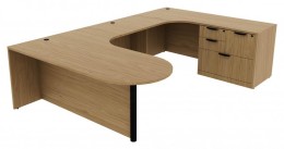 U Shaped Peninsula Desk - PL Laminate