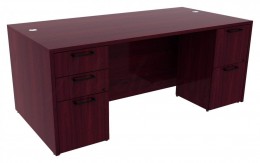 Rectangular Desk with Drawers - Commerce Laminate