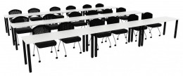 Three Rows of Training Tables - Square Legs - PL Laminate