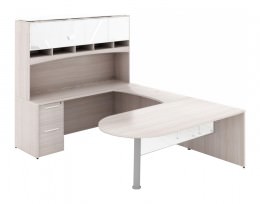 U Shaped Peninsula Desk with Hutch - Potenza