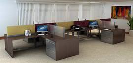 6 Person L U Shape Desk