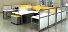 6 Person Modern U Shape Cubicles